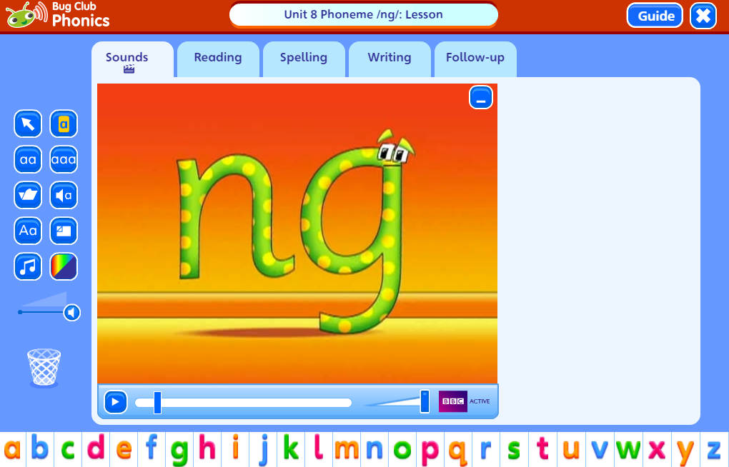 Computer screen showing the letters ng