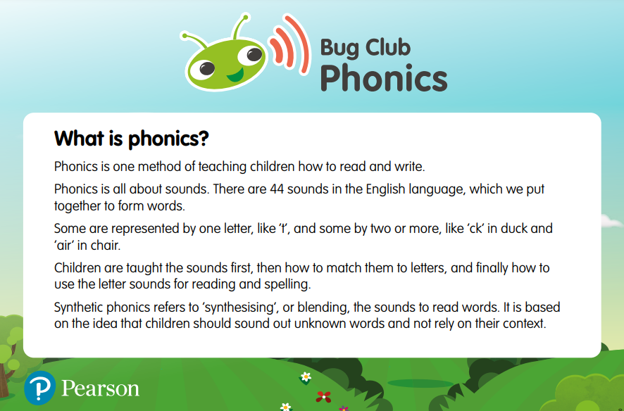 Bug Club Phonics logo and explanation of it