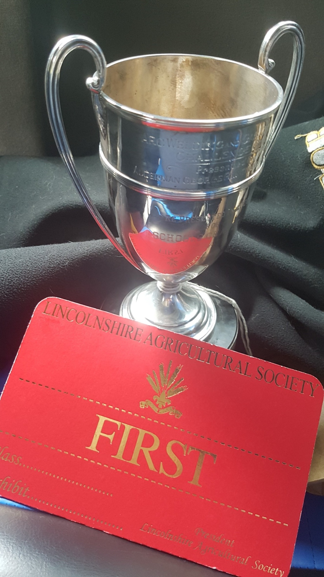 Lincolnshire Show trophy & 1st place award
