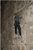 Child on the climbing wall