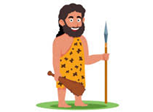 Caveman holdin a spear