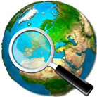 Globe & magnifying glass