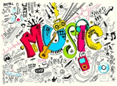 Music logo with doodles