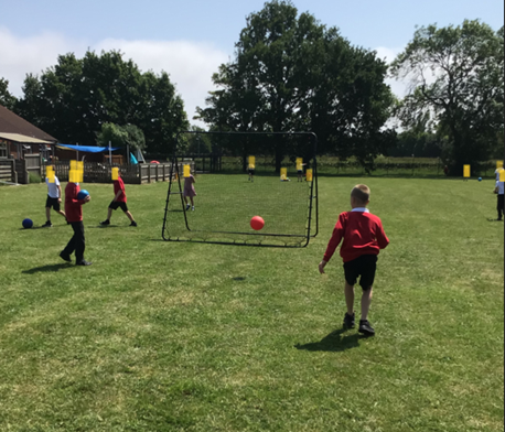 Children playing football